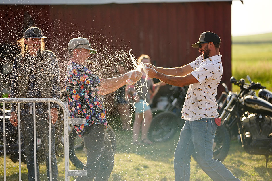 CAMP-ZERO-STURGIS-BUFFALO-CHIP-BEER-SPRAY No fun allowed during the Sturgis Motorcycle Rally at CAMP ZERO<br />