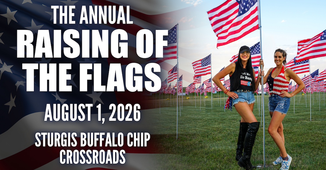 The Annual Raising of the Flags at the Buffalo Chip on