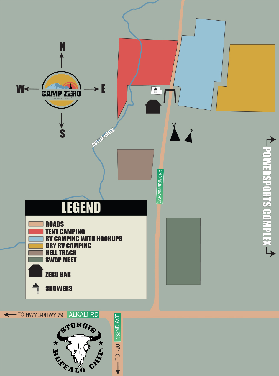 Sturgis Buffalo Chip CAMP ZERO Map