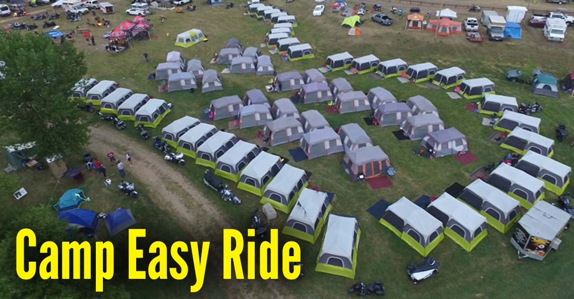 Row of Community Camp Easy Ride Tents